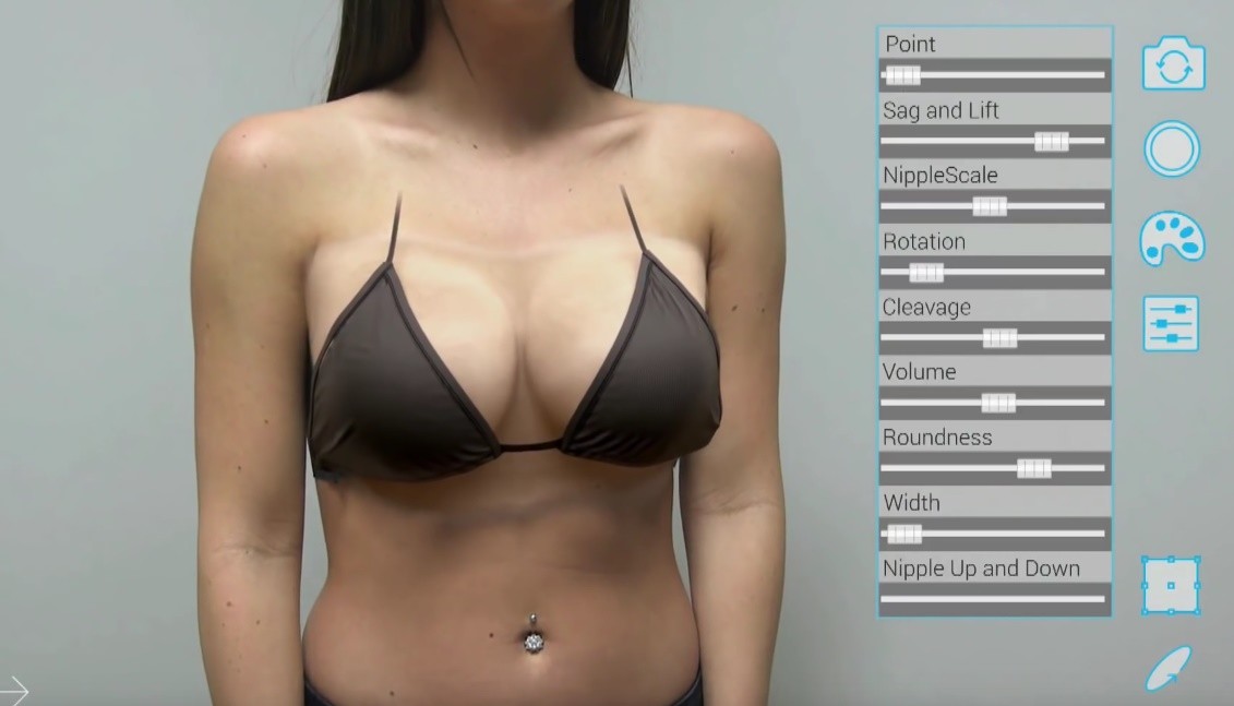 Приложение Illusio помогает подобрать размер груди.