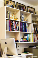 Стеллаж с медицинской литературой в кабинете доктора Пенаева