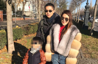 Бонни Эвита Лау с мужем и сыном