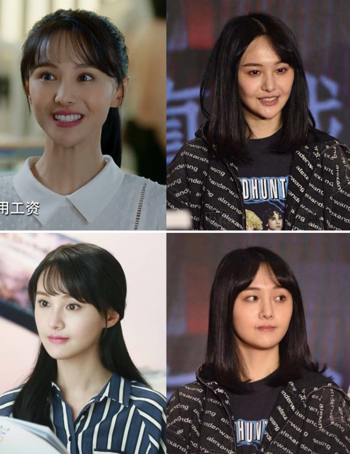 Китайская актриса Чжэн Шуан до и после очередной пластической операции на лице в 2019 году